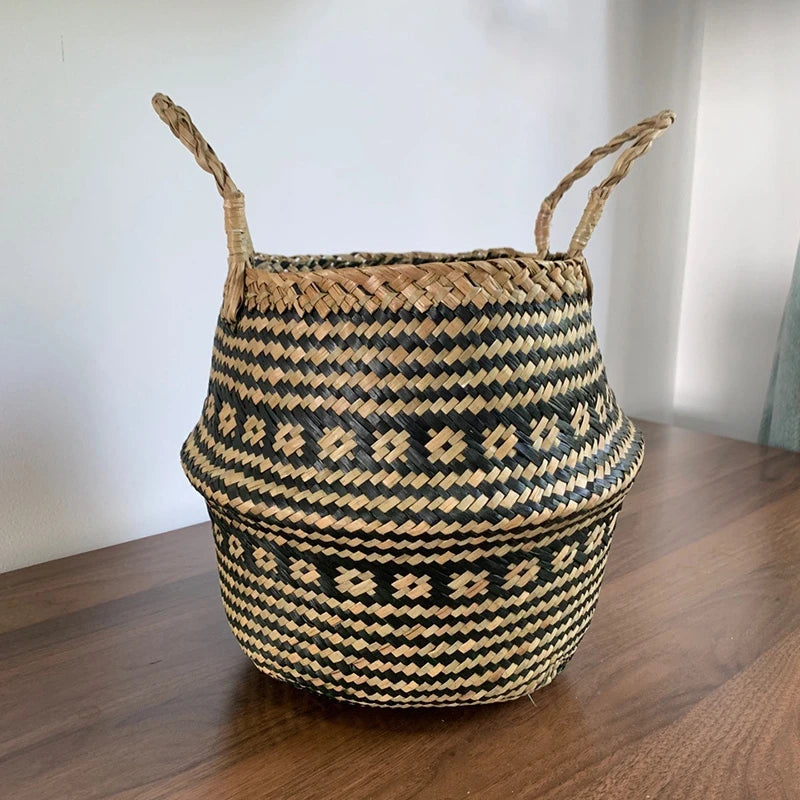 Verde Jardim - Cesta Artesanal de Vime para Plantas, Estilo Boho, 100% Natural e Ecológica Verde Jardim 