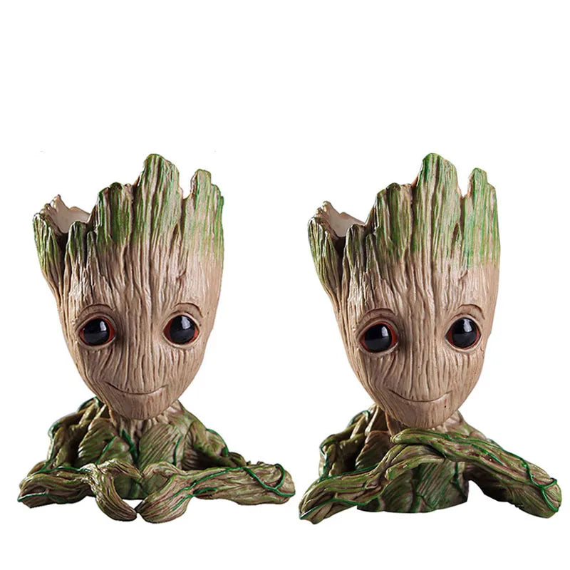 Vaso de Planta Baby Groot Verde Jardim - Vaso de Flores Cartoon para Decoração de Sala e Escritório Verde Jardim 