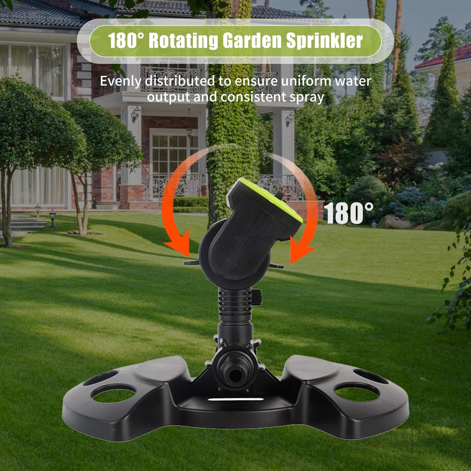 Aspersor Rotativo 360° Verde Jardim - Irrigação Eficiente e Ajustável para Jardins e Grama Verde Jardim 