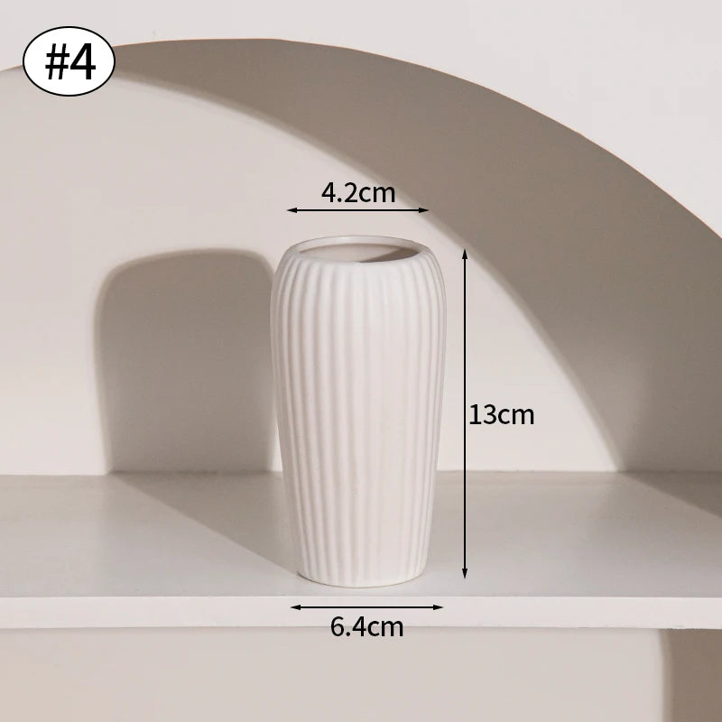 Vaso de Flor em Cerâmica Branca Nórdica - Design Moderno e Elegante | Verde Jardim Verde Jardim 