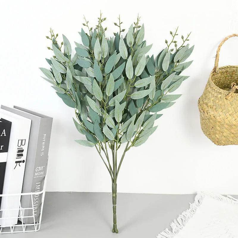 Ramo Decorativo Artificial ZQNYCY em Seda – Galho Realista para Decoração de Noivado, Mesa ou Jardim | Verde Jardim