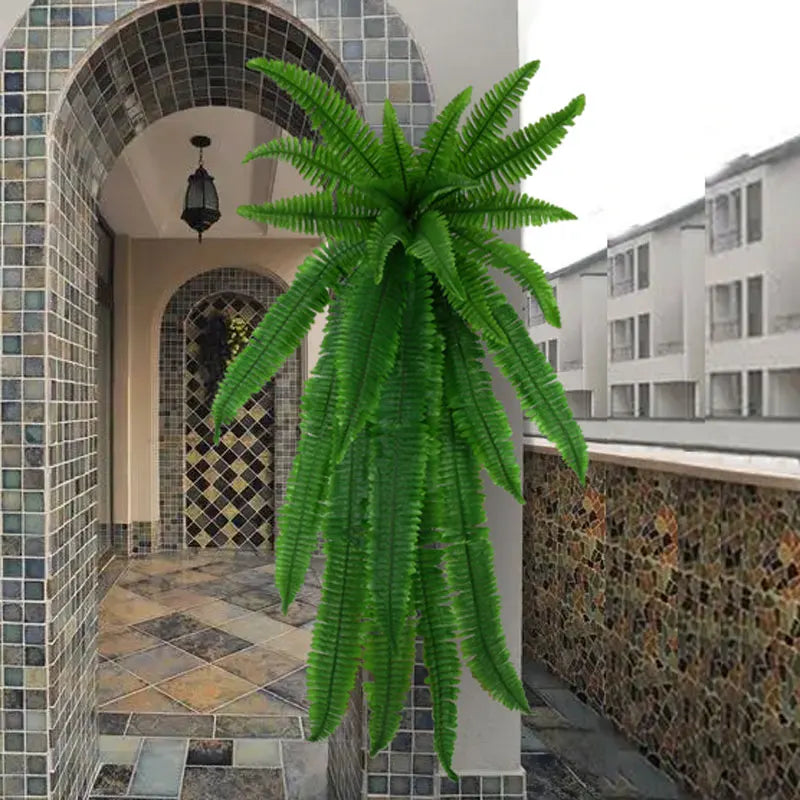 Verde Jardim - Videira Artificial Persa Pendurada 73/93/115cm, Folhagem Verde Tropical para Decoração Externa Verde Jardim 