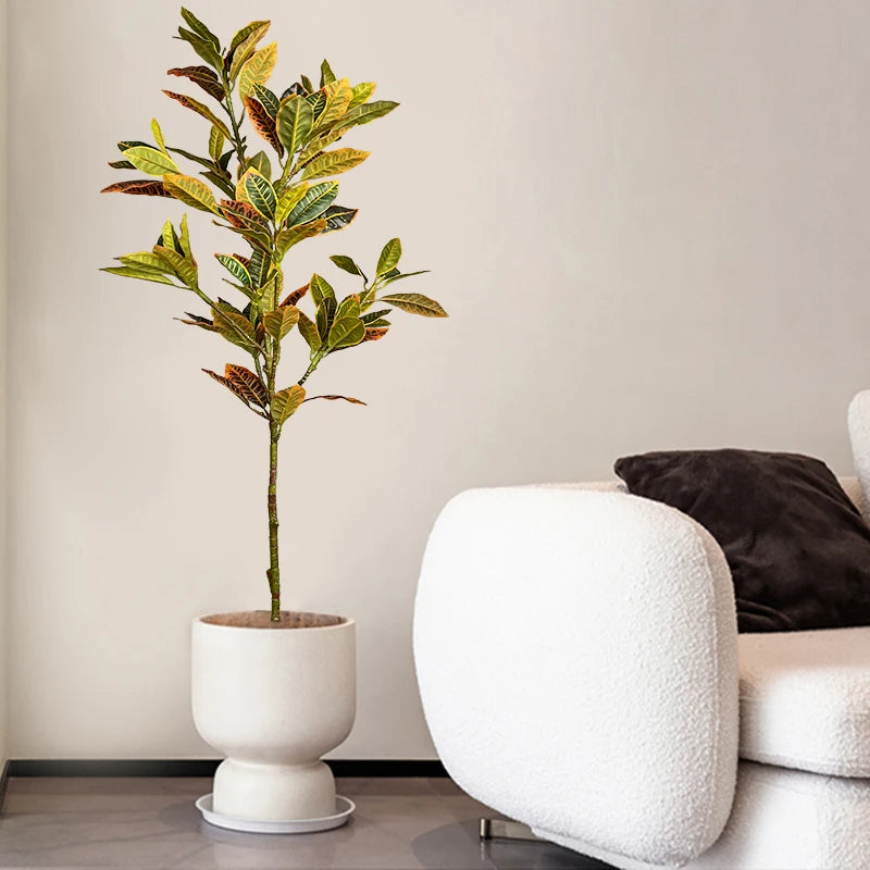 120cm grande falso ficus árvore artificial plantas de borracha tropicais plást Verde Jardim 