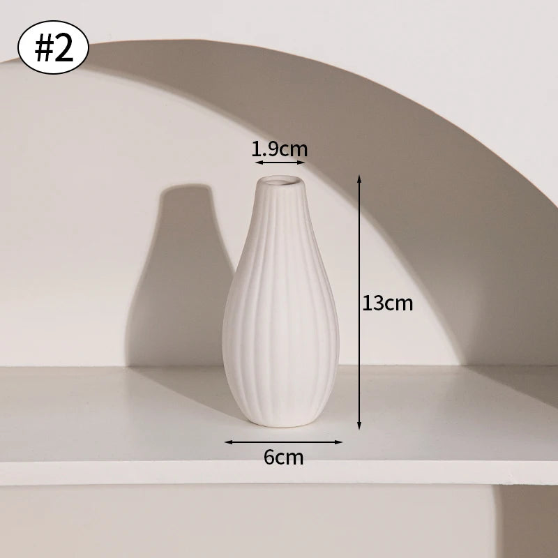 Vaso de Flor em Cerâmica Branca Nórdica - Design Moderno e Elegante | Verde Jardim Verde Jardim 