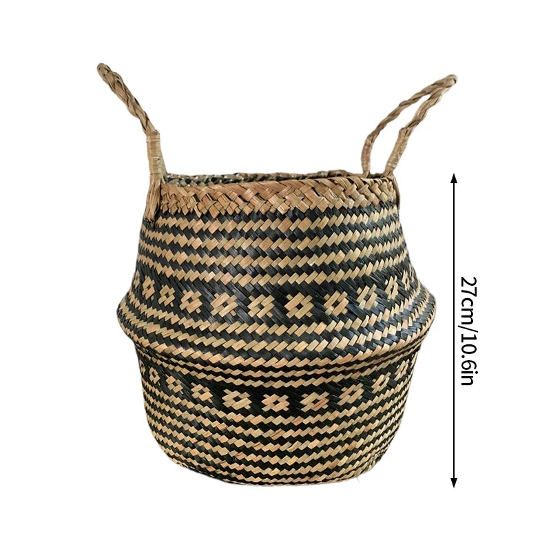 Verde Jardim - Cesta Artesanal de Vime para Plantas, Estilo Boho, 100% Natural e Ecológica Verde Jardim 