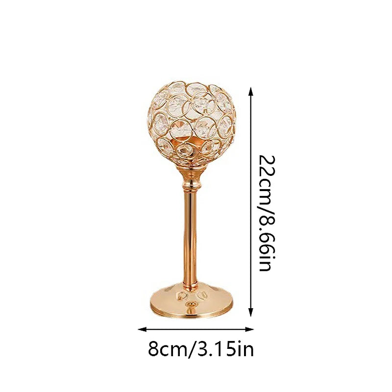 Castiçal de Cristal Vintage Dourado - Decoração Elegante Verde Jardim Verde Jardim 