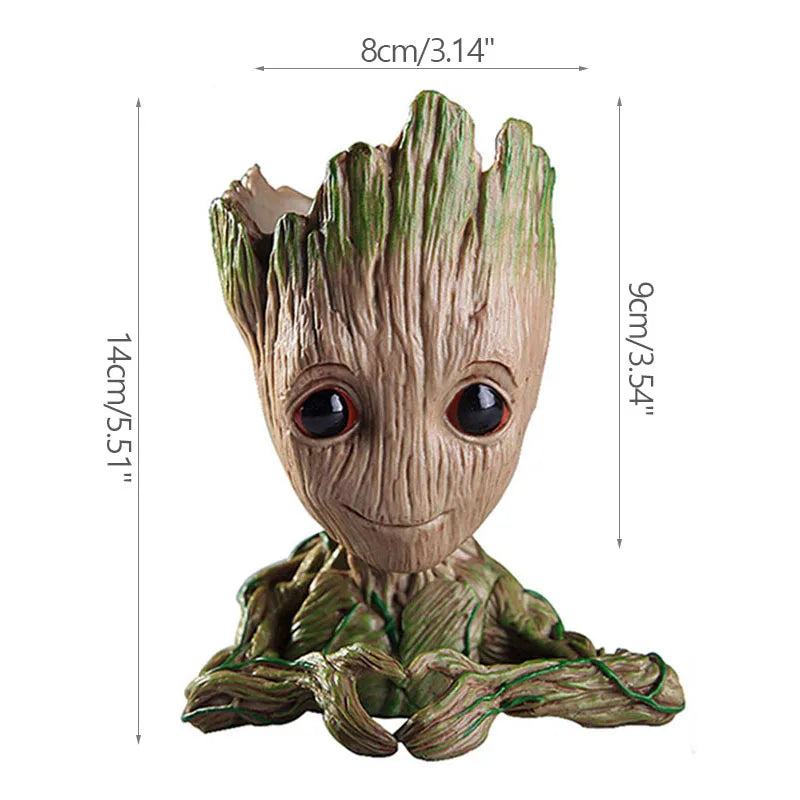 Vaso de Planta Baby Groot Verde Jardim - Vaso de Flores Cartoon para Decoração de Sala e Escritório Verde Jardim 
