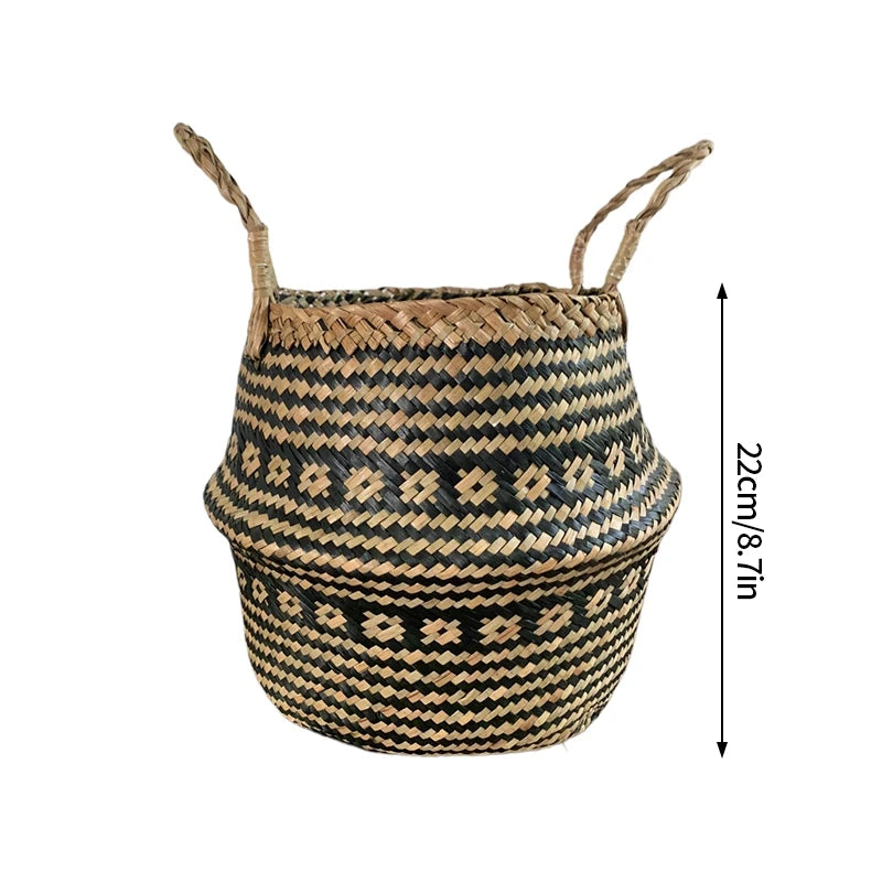 Verde Jardim - Cesta Artesanal de Vime para Plantas, Estilo Boho, 100% Natural e Ecológica Verde Jardim 