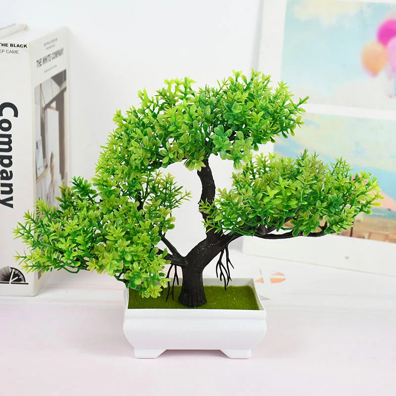 Bonsai Artificial em Vaso - Verde Jardim Mini Árvore Decorativa Verde Jardim 